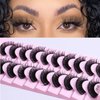 LuckForever 10 Pairs False Eyelashes Russian Strips Eye Lashes Wispy False Lash Fluffy Eyelash Extension Natural Look D Curly Fake Eyelashes Reusable Volume Eye Lash for Women Girls