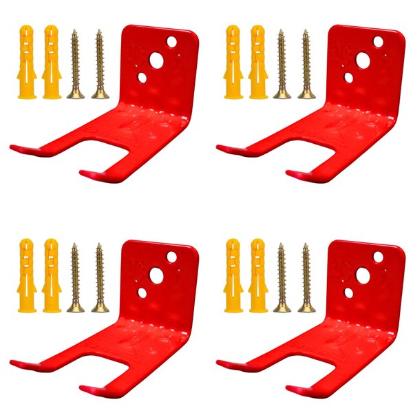 4 Pack Universal Fire Extinguisher Bracket, Fire Extinguisher Mounts & Brackets for 5 to 13 lbs, Universal for All Extinguishers with Valve Body Slots, Holder for Dry Chemical and Water Extinguishers.