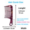 MANETURAL K1 mini wide tooth comb 5.9"for easy portability. Suitable for Women's/girl curly, curly and tight hair, the short handle design is easy to carry. Acetate comb(Purple, 1 PACK)