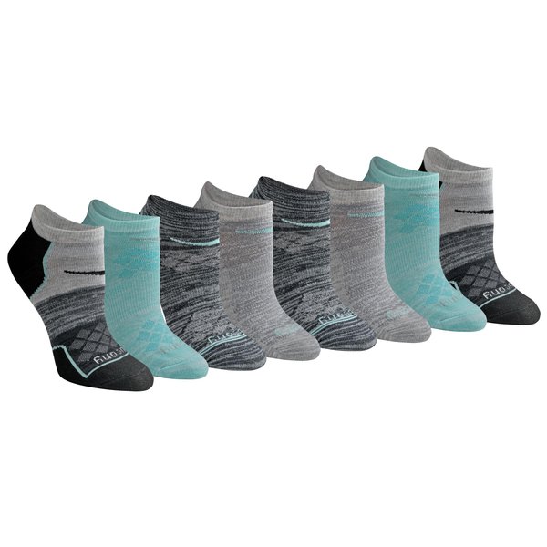 Saucony Women's RunDry Performance Super Lite No-Show Athletic Socks, Blue Assorted (8 Pairs), Medium