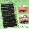 Fluffy Lash Clusters 60D False Eyelashes 280 PCS Wispy Lash Clusters 14-22mm Mix Individual Lashes D Curl Soft Comfortable Flat Eyelash Extensions DIY At Home, by Anforlin