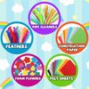 DOITEM Pipe Cleaners Craft Supplies, 1000+Pcs Arts and Crafts Supplies Including Pipe Cleaner Wiggle Googly Eyes Pom Poms Feathers Sticks Sequins Foam Flowers Papers Felt Stickers