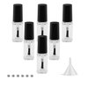 GTHER 6PCS 5ML Empty Nail Polish Glass Bottles with Brush Cap & Funnel & Mixing Balls for Nail Art