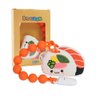 Baby Food Grade Silicone Teether Toy with One Piece Design Pacifier Clip Holder,Teething Pain Relief Toys Gift Set for 3 Months+ Boys and Girls,Freezer Safe,BPA Free. (Sushi)