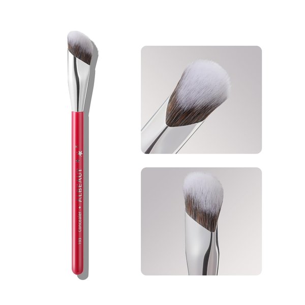 Concealer Brush, Under Eye Makeup Small Angled Precision Face Blending Brush, Eye Liquid Cream Foundation Concealer for Dark Circles, Make up Nose Contour Applicator Vegan