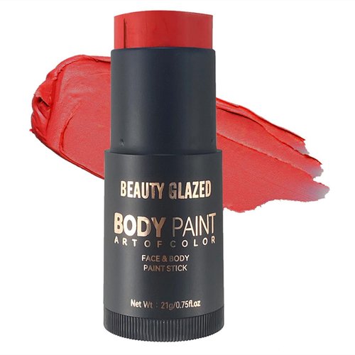 Face Body Paint Stick, High Pigmented Non-Toxic Oil Based Face Makeup Body Paint Stick for Halloween Costume Cosplay Parties SFX Makeup Special Effects (Red)