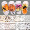 12 Sheets Fall Nail Art Stickers Autumn Leaves Nail Decals Pumpkins Drinking Maple Leaves Flower Nail Design 3D Self-Adhesive Holiday Thanksgiving Sliders Manicure Nail Decor