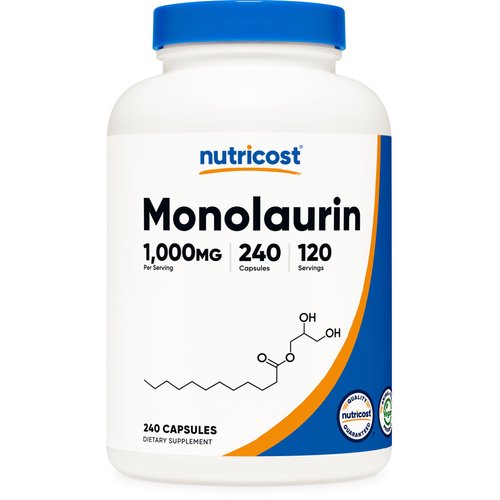 Nutricost Monolaurin 1000 mg (120 Servings, 240 Capsules) - Gluten-Free, Non GMO, Vegan