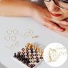 NUOBESTY 10pcs Mini Doll Glasses Metal Wire Rim Frameless Lens Doll Dress up Eyeglasses for Dolls Costume Accessories(Golden)