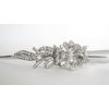 Generic Silver alligator flower and ribbon hair claw clip with clear and AB crystals