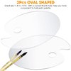 Acrylic Paint Palette 2pcs 11.8 x 7.9 inches with Thumb Hole by DUGATO, Clear Oval-Shaped Non-Stick Acrylic Oil Paint Mixing Tray- Comfortable to Hold & Easy to Clean - for DIY Art Painting Plate