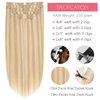 Loxxy Invisible Clip in Hair Extensions Human Hair Silky Straight Light Golden Brown Mixed With Platinum Blonde Thick Seamless Real Hair Extensions Clip in Human Hair 130g 7Pcs 16Inch P12/60A