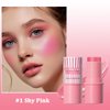 Cream Blush Stick, Natural Glow Finish Looking, Hydrating Lightweight Shiny Blush Cream, Long Wearing Blendable Blush for Cheeks & Lips (#1 Shy Pink, 1 PC)