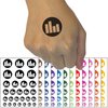 Bar Graph Icon in Circle Temporary Tattoo Water Resistant Fake Body Art Set Collection - Light Pink (One Sheet)