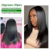 Tape in Hair Extensions Human Hair Yaki Straight Hair Extensions Real Human Hair Tape in Natural Black Short 12 Inch Yaki Tape in Extensions Invisible Tape ins Remy Hair Extensions