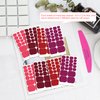 SILPECWEE 8 Sheets Dark Red Nail Wraps for Toes Toe Nail Stickers Decals Toenail Polish Strips Gel Nail Strips Self Adhesive Toenails Polish Stickers Manicure Design with Nail File