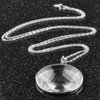 5X Magnifying Glass Pendant 1.6" Glass Lens Dia. and 35" Alloy Necklace (Silver)