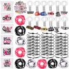 146 Pcs Cheerleader Gifts 24 Cheer Scrunchie 24 Cheer Bracelets 24 Cheer Keychain 24 Zipper Portable Cheer Makeup Bag 50 Waterproof Cheer Stickers for Cheer Team Party Favors Cheerleading Accessories