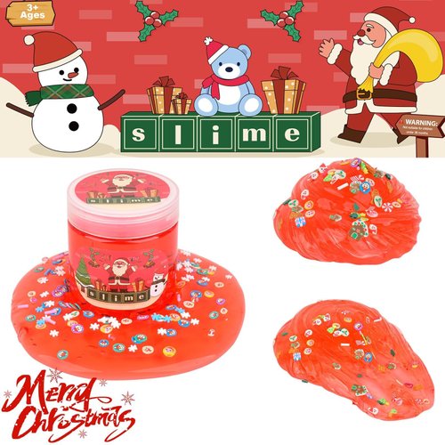 3 Pack Christmas Clear Slime Set, Christmas Slime Kids Clear Slime, Stress Reducing Toys, Party Gifts, Gifts for 6 Year Old Girls, Advent Calendar 2024, Slime for 4-6 Year Old Boys