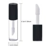XINGZI 12Pcs 1.2ML Black Lid Mini Clear Empty Refillable Lip Gloss Tubes with Internal Lip Brush Lip Balm Oil Containers Lipstick Sample Bottles Vials Dispensers for DIY Makeup