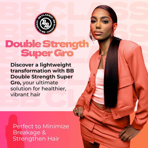 Bronner Brothers Double Strength Super Gro - Hair Treatment for Dry Itchy Scalp with Vitamin E, A & D, Coconut Oil, Sage - Nourishes Damaged Hair, Reduces Split Ends & Breakage, Intense Moisture - 6oz