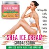 Shea Ice Cream Body Scrub - W/Walnut Shell Powder, Natural Exfoliating Scrub for Body & Face, Moisturizes Skin, Reduces Acne, Cellulite, Wrinkles & Dead Skin, 10 oz