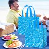 C L cooper life 12pcs Ocean Wave Gift Treat Bags with Handles Summer Beach Pool Party Grocery Shopping Bags Under The Sea Theme Non-Woven Bag for Ocean Birthday Party Baby Shower Supplies