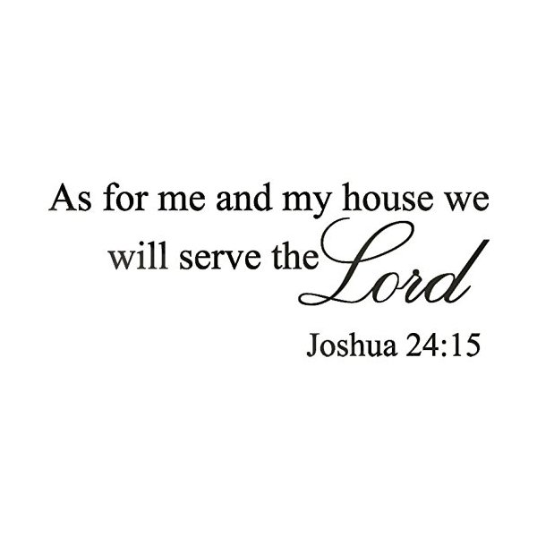 Glossy Black 13'' X 32'' Decalgeek As for me and My House, we Will Serve The Lord Vinyl Wall Art Inspirational Quotes and Saying Home Decor Decal Sticker steamss