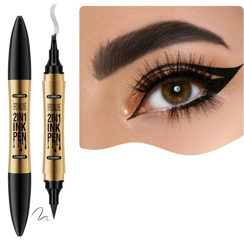 Eyebrow Pencil with 4 Micro-Fork Tip Natural Looking Brows Effortlessly and Stays on All Day Waterproof Black