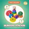 KIDS KORNER Baby Toys Wooden Stacking Rings - Bilingual Educational Toys for 2 Year Old | Learn Rainbow Colors in English & Spanish with Toddler Games Learning Activities Ebook