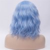 Cying Lin Short Bob Wavy Curly Wig Water Blue Wig For Women Cosplay Halloween Wigs Heat Resistant Bob Party Wig Include Wig Cap (Water Blue)