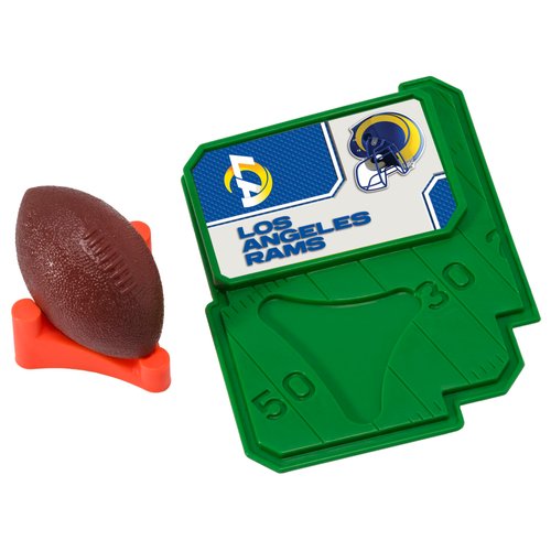 DECOSET NFL Los Angeles Rams Football & Tee Cake Decorations, 3-Pc, Cake Topper with Field & Team Sticker, Tee & Football, Licensed Product Of The NFL, Birthday Cake Decorations For After Party Fun