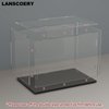 LANSCOERY Clear Acrylic Display Case, Assemble Small Display Box Stand with Black Base, Dustproof Protection Showcase for Collectibles Memorabilia Figurines (6x4x4inch; 15x10x10cm)
