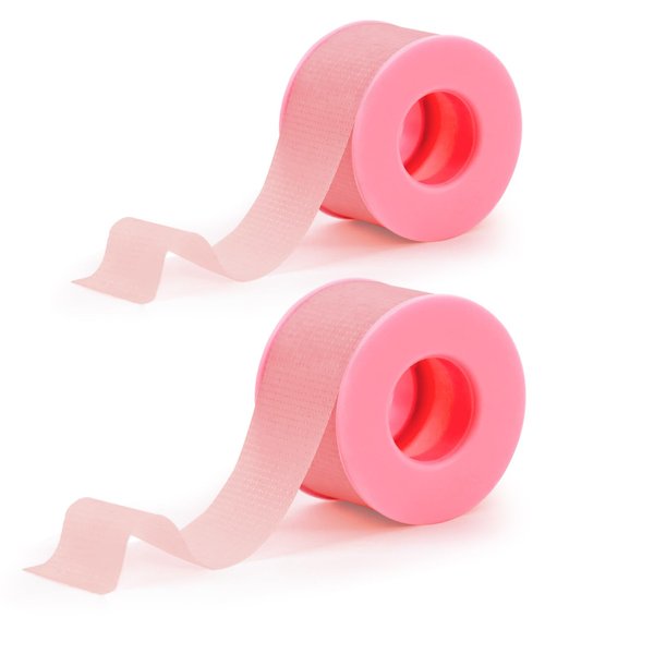 Obeyalash Silicone Gel Tape for Lash Extensions Lash Tape Micropore Lash Extension Tape Waterproof Adhesive Makeup Eyelash Tape Breathable Eye Lash Tape for Eyelash Extension Supplies Pink 2 Roll