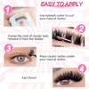 Self Adhesive Lash Clusters Kit Flu-ffy 8-16mm No Glue Lashes Press On Lashes, 60 Pcs Glueless DIY Eyelash Extensions Kit Pre Bonded Lash Clusters with Eyelash Curler and Lash Tweezers(No Glue HG04)