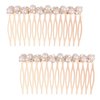 Mozeat Lens Pearl Decorative Hair Comb, 2 Pieces, Alloy, White, for Women Bridal Accessories