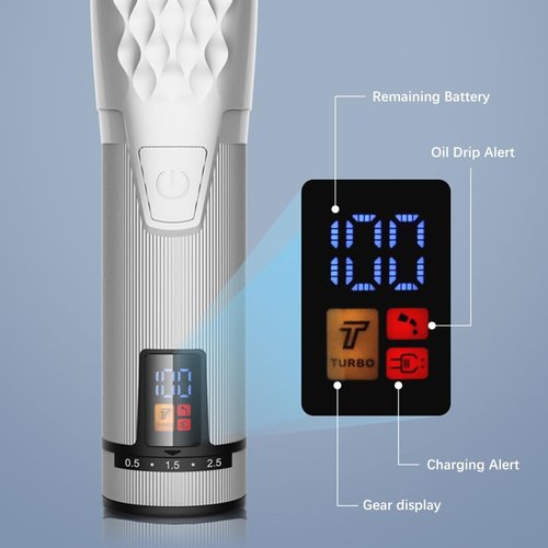 Professional Hair Clippers for Men, Adjustable Beard Trimmer, Cordless Head Shaver, Wireless Hair Cutting Kit, Self Beard Care Set, Silver Barber Accessories