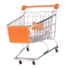 Mini Shopping Cart Miniature Supermarket Handcart Shopping Utility Cart Storage Toy for Kids - Orange