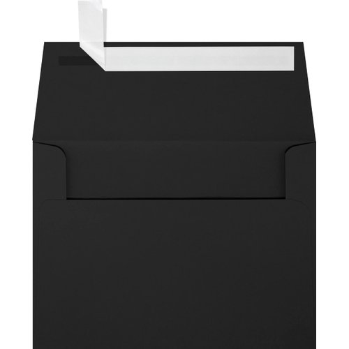 LUXPaper A6 Invitation Envelopes | Peel & Press | 4 3/4" x 6 1/2" | Midnight Black | 80lb. Text | 50 Qty