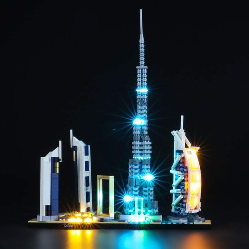 BRIKSMAX Led Lighting Kit for Architecture Dubai - Compatible with Lego 21052 Building Blocks Model- Not Include The Lego Set