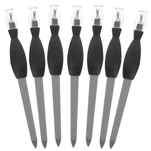 KALLORY Nail File Cuticle Trimmer Remover Manicure Tools Steel Dead Skin Pusher Cuticle Fork Fingernails Files Nail Art Supplies