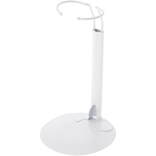 Plymor DSP-60W White Adjustable Doll Stand, fits 10, 11, 12, 13, and 14 inch Dolls or Action Figures, Waist is 2 to 2.5 inches wide, 5.5 to 7 inches around, Pack of 2