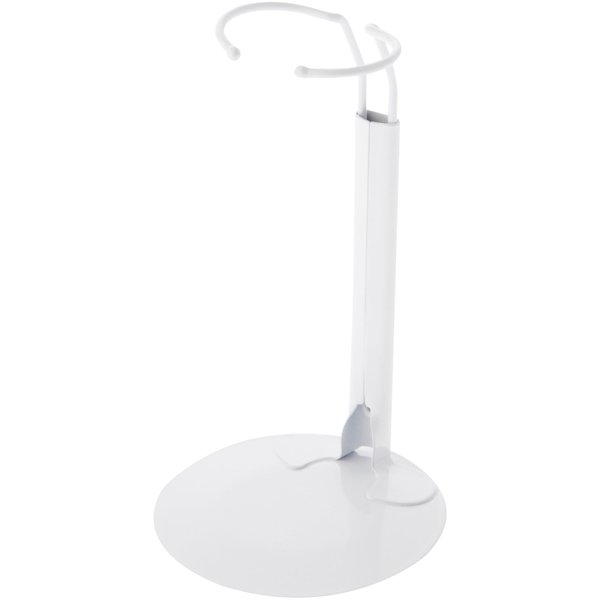 Plymor DSP-60W White Adjustable Doll Stand, fits 10, 11, 12, 13, and 14 inch Dolls or Action Figures, Waist is 2 to 2.5 inches wide, 5.5 to 7 inches around, Pack of 2