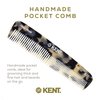 Kent R7T TW Fine and Wide Tooth Hair Comb - 5.1" Handmade Pocket Comb for Men, Best Beard Comb and Mustache Comb for Everyday Grooming and Styling - Sawcut Kent Comb, Made in England
