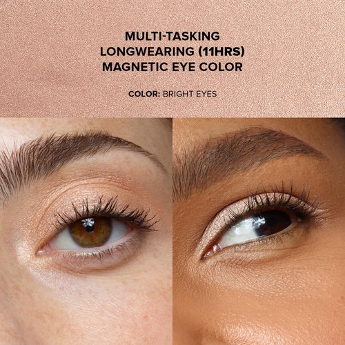Nudestix Magnetic Luminous Eye Color Pencil, Eyeshadow + Eyeliner + Eyelid Primer + Highlighter Stick, Satin Finish Cream Makeup, Long Lasting, Waterproof, Shade: Angel