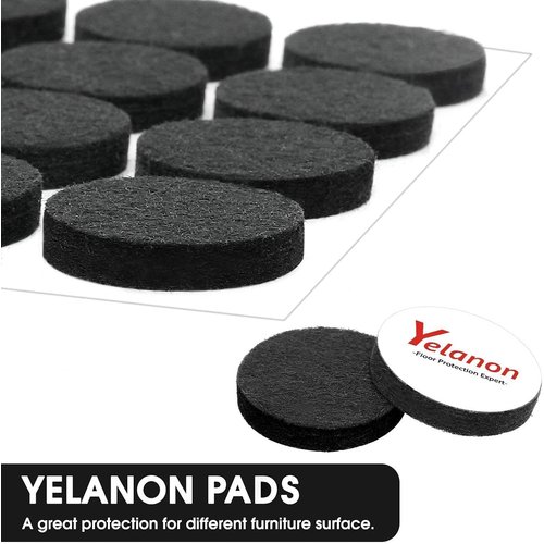Yelanon Felt Furniture Pads -182 Pcs Furniture Pads Self Adhesive, Cuttable Felt Chair Pads, Anti Scratch Floor Protectors for Furniture Feet Chair Legs, Felt Pads for Hardwoods Floors, Black