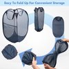 Pop Up Hamper, 1 PCS Mesh Pop Up Laundry Hamper, Premium Pop Up Laundry Basket, Mesh Laundry Basket, Pop Up Hampers for Laundry, Mesh Laundry Hamper, Foldable Popup Mesh Hamper, Travel Hamper, Blue