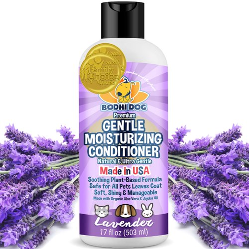 Bodhi Dog Gentle Moisturizing Conditioner | Dog Conditioner | Soothing Plant-Based Formula | Leaves Coat Shiny & Manageable | Made w/Soothing Aloe Vera & Jojoba Oil | Made in USA (Lavender, 17oz)