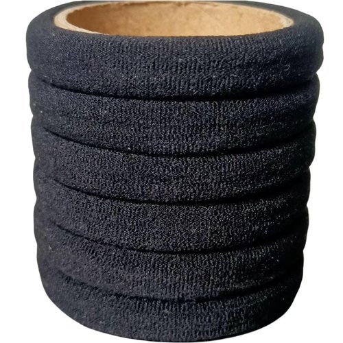 PNEIFON 30 Piece Thick Elastic Hair Band, Ponytail Fixed Hair Band, Cotton Seamless Women's Hair Band, 5cm Diameter Hair Ties Black (black)