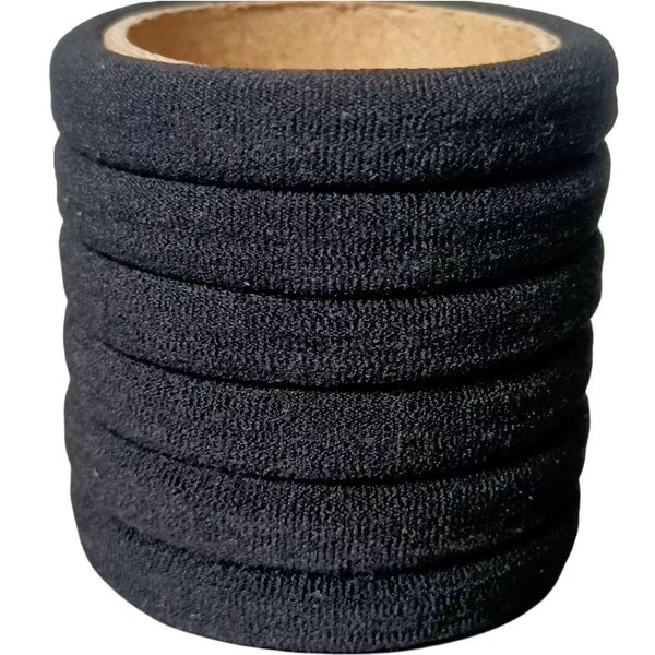 PNEIFON 30 Piece Thick Elastic Hair Band, Ponytail Fixed Hair Band, Cotton Seamless Women's Hair Band, 5cm Diameter Hair Ties Black (black)
